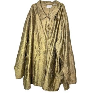 Jaclyn Smith Vintage Silk Gold Embroidered Blouse 3X